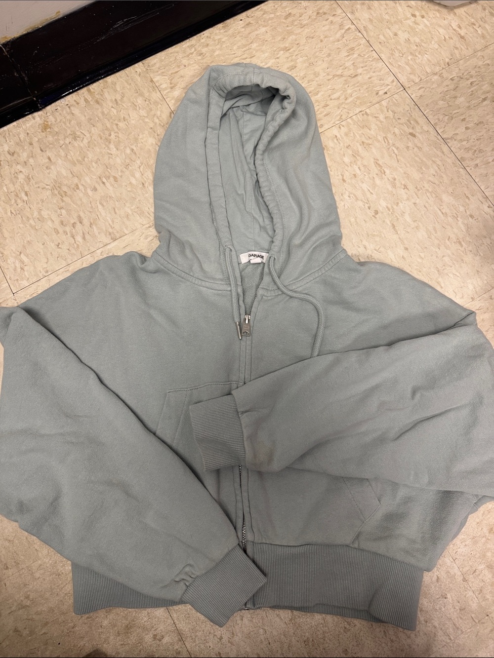 Garage Sage Green Zip-Up Hoodie Jacket
